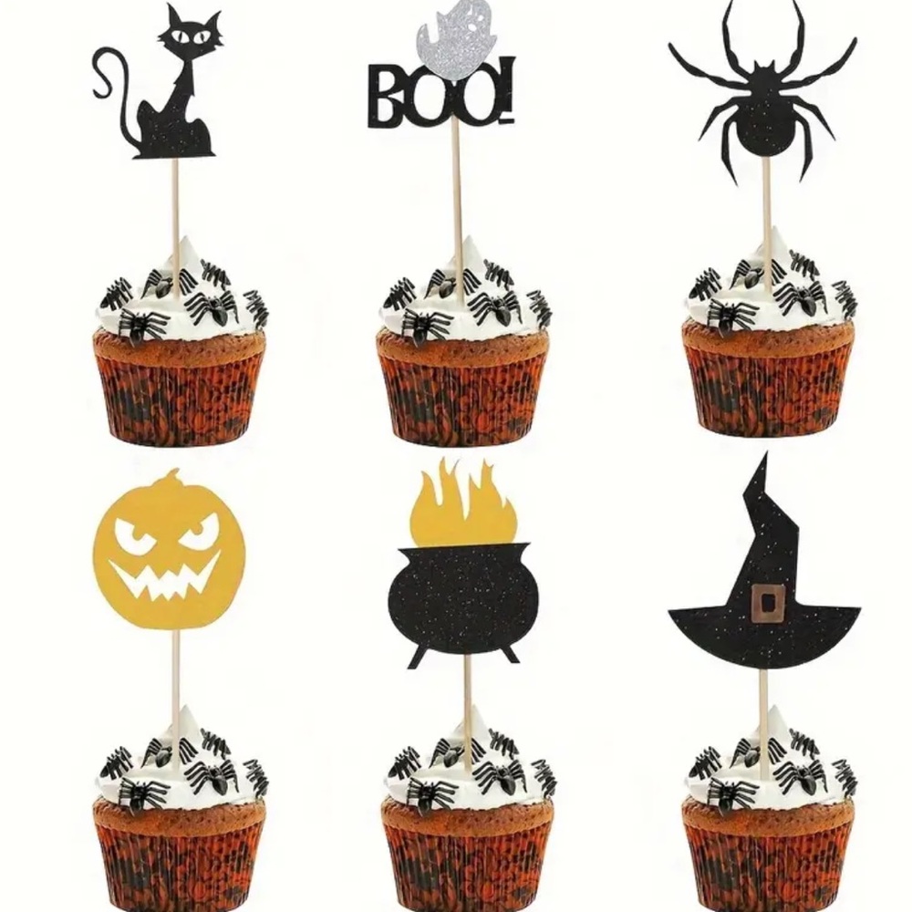New 18pcs Halloween Cupcake Toppers